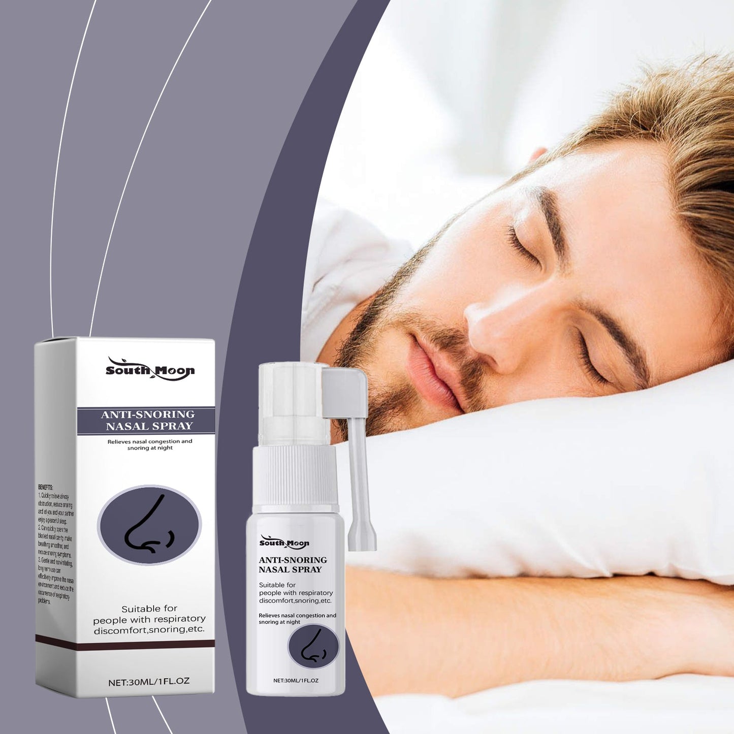 South Moon Nasal Relief Adult Sleep Nasal Congestion Cleaning Repair Nasal Care Spray
