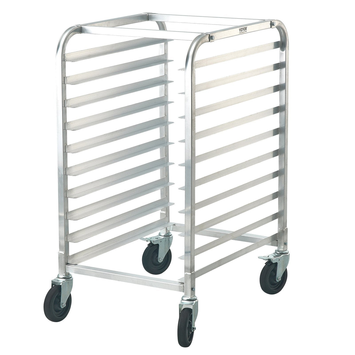 VEVOR Bun Pan Rack, 10-Tier Commercial Bakery Racks With Brake Wheels, Aluminum Racking Trolley Storage For Half & Full Sheet, Speed Rack For Kitchen Home, Bread Baking Equipment,