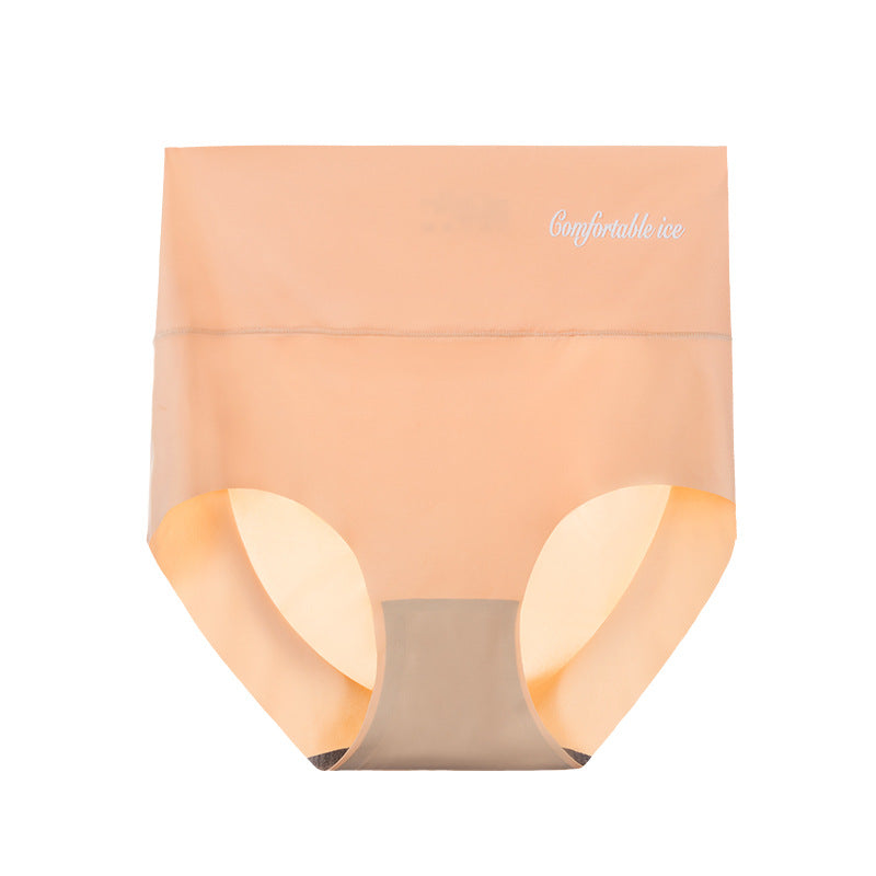 High Waist Ice Silk Seamless Belly And Hip Lift Panties