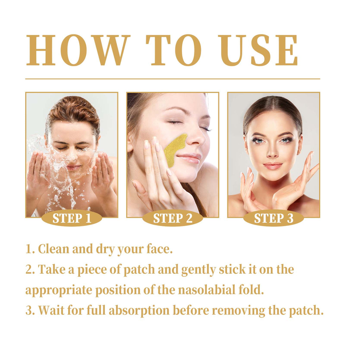 EELHOE Double Collagen Nasolabial Folds Patch, Fade Facial Fine Lines Wrinkles Anti-Wrinkle Firming Moisturizing And Nourishing