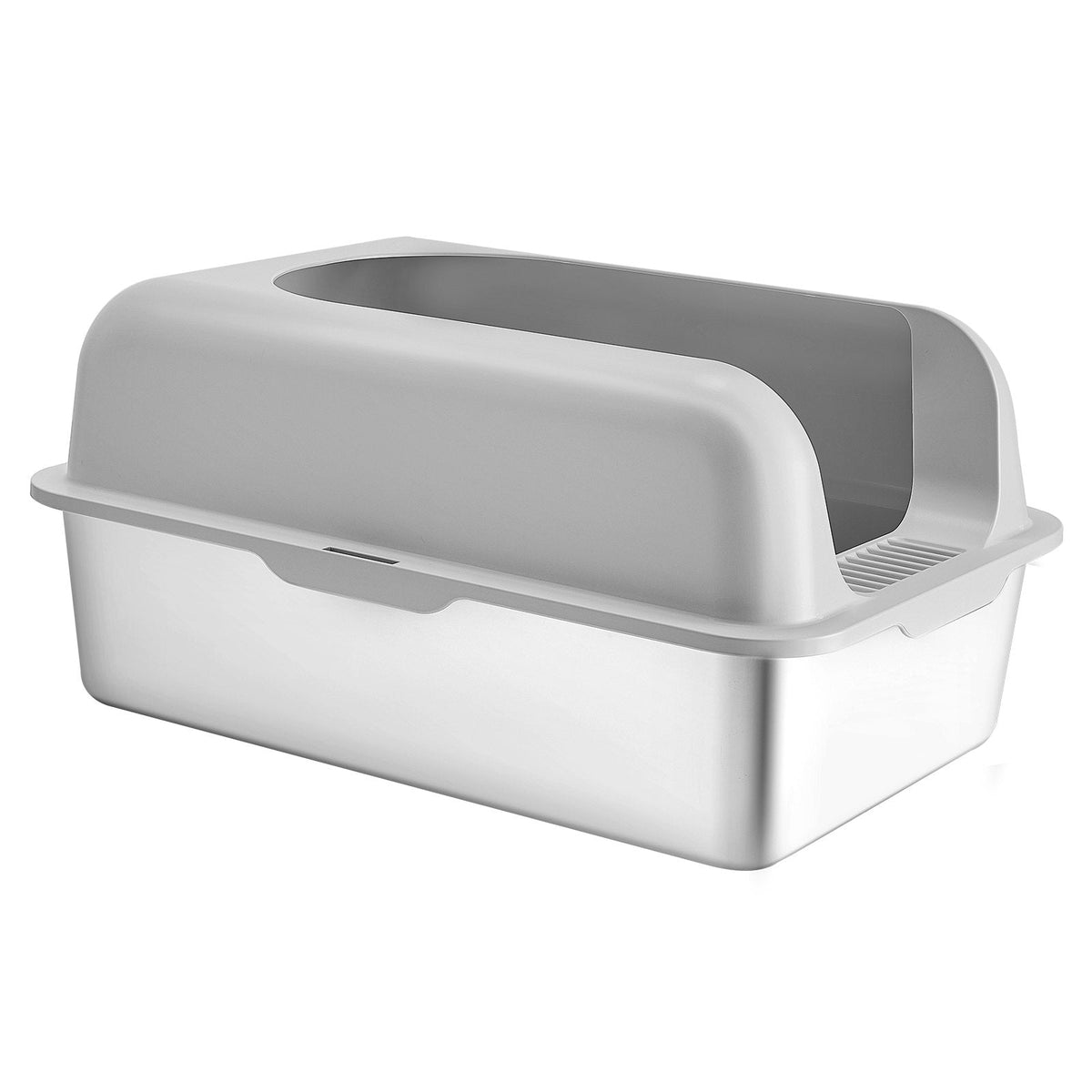 VEVOR 6 In Deep Cat Litter Box Odor-Free Litter Box With Filtering Foot Board