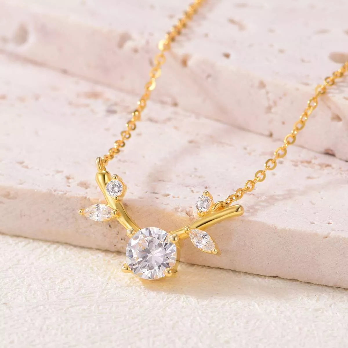 18K Gold-Plated 925 Sterling Silver Moissanite Necklace
