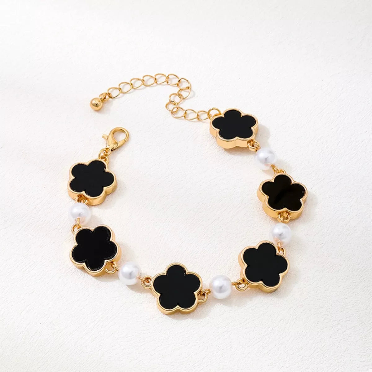 18k Gold-Plated Alloy Flower Bracelet