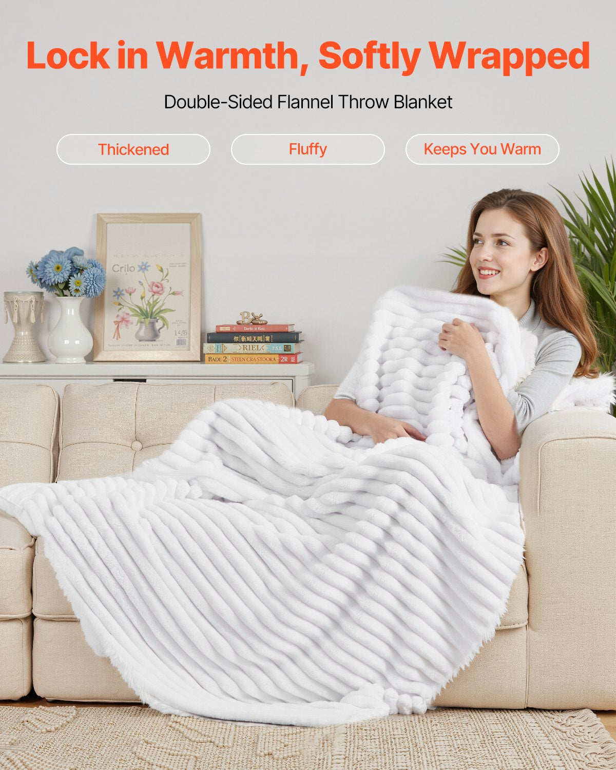 Fleece Throw Blanket Super Soft Lightweight Plush Warm 50x60 Inch 1270x1524 Mm