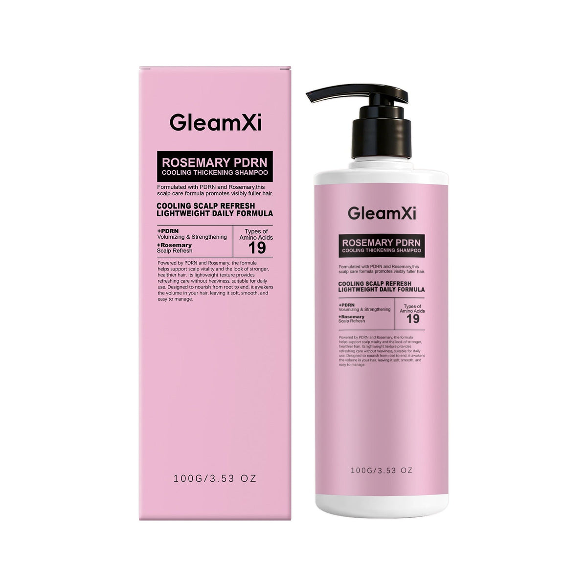 Gleamxi Rosemary Refreshing Shampoo, Gentle Cleansing, Soothes Scalp, Smooth & Shiny Volumizing Hair