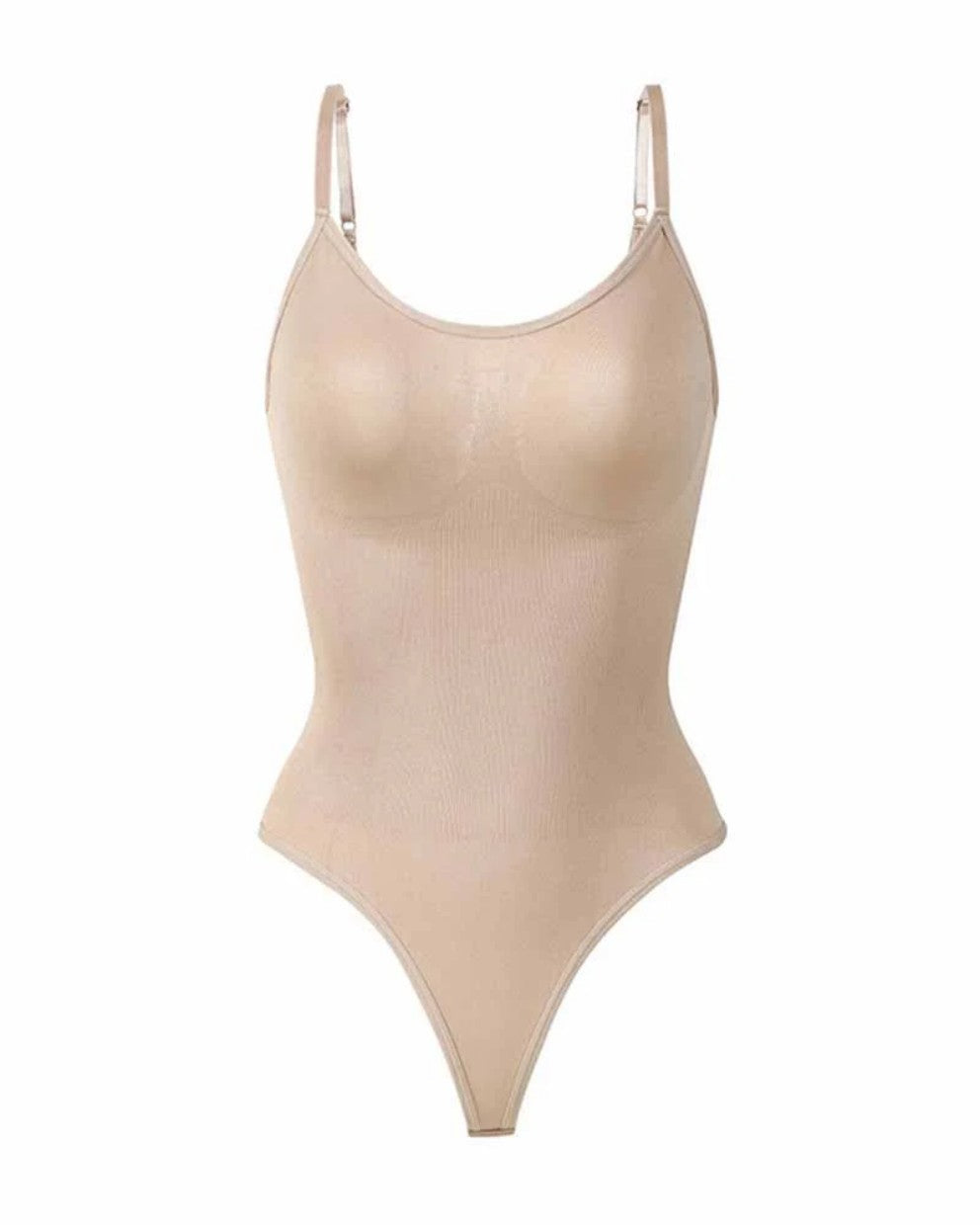 Seamless Tummy Control Round Neck Thong Tank Top Body Shaper Bodysuits