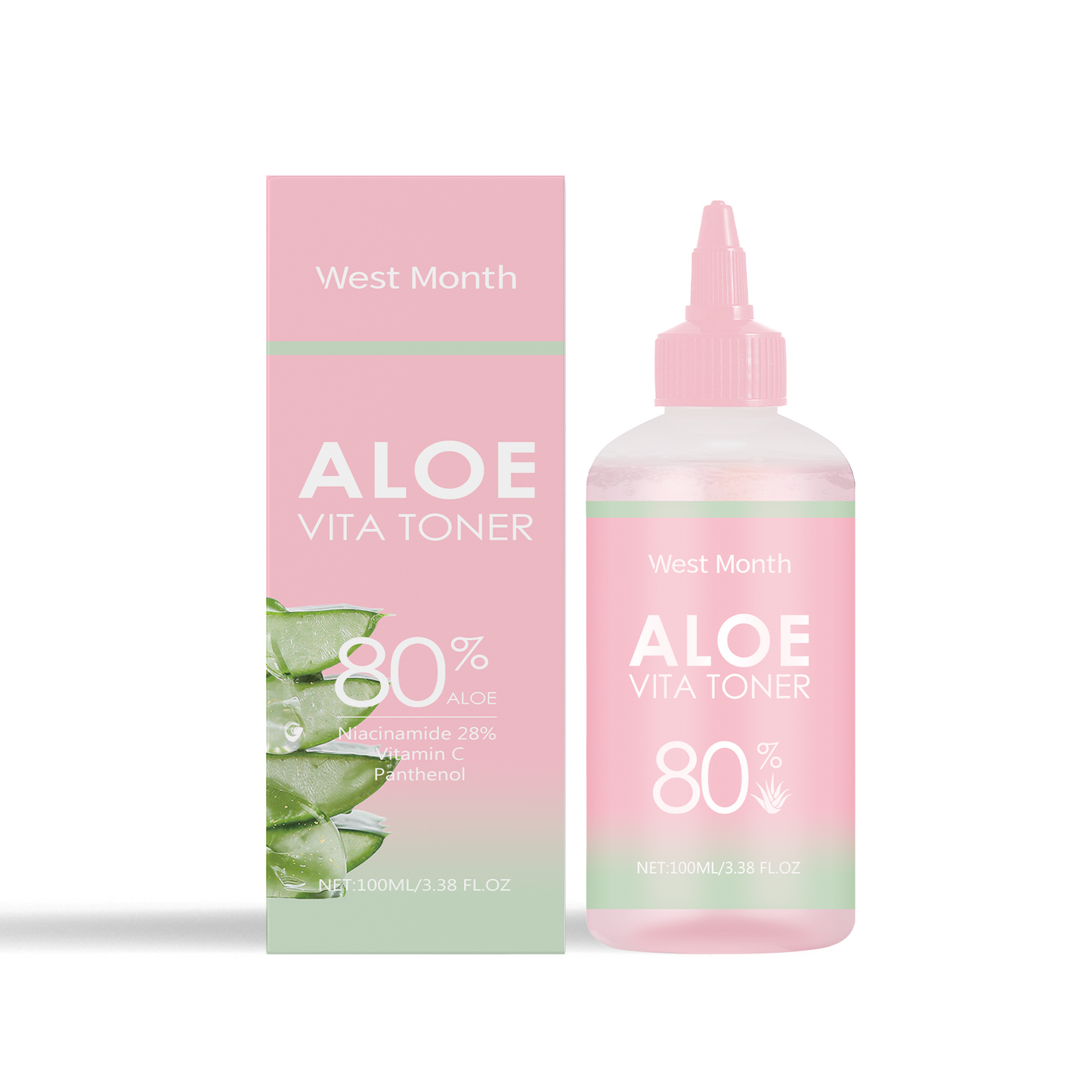 West&Month Aloe Vera Moisturizing Water, Repair Facial Skin Hydrating, Moisturizing, Clear, Elastic And Improve The State