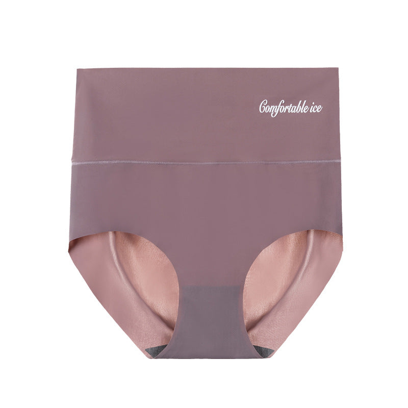 High Waist Ice Silk Seamless Belly And Hip Lift Panties