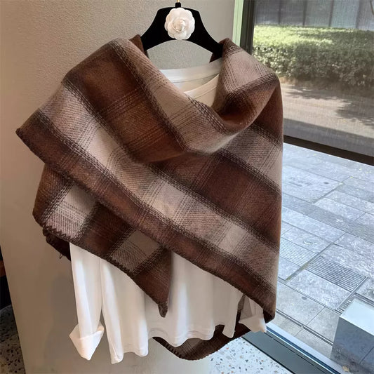 Plaid Winter Scarf Shawl
