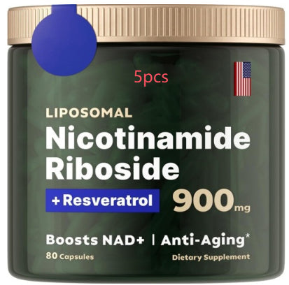 Liposomal Nicotinamide Riboside 900mg Resveratrol & Quercetin – NAD Supplement Plus for Anti Aging, Cellular Energy & Improve Health- 80 Capsules