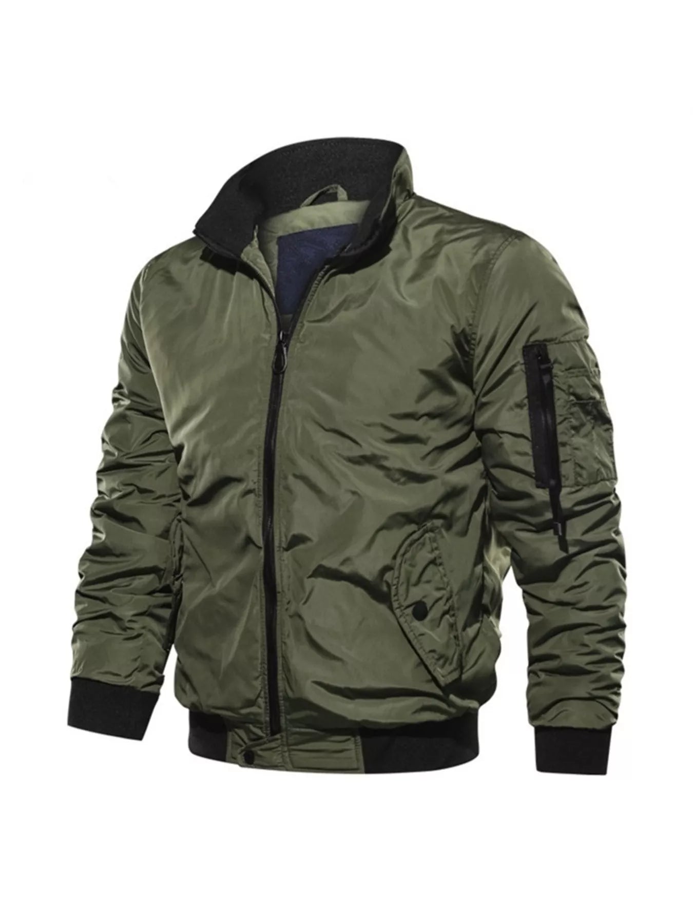 Men's Plus Size Zip Up Lightweight Bomber Jacket