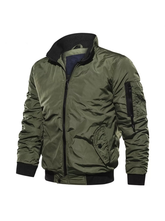Men's Plus Size Zip Up Lightweight Bomber Jacket