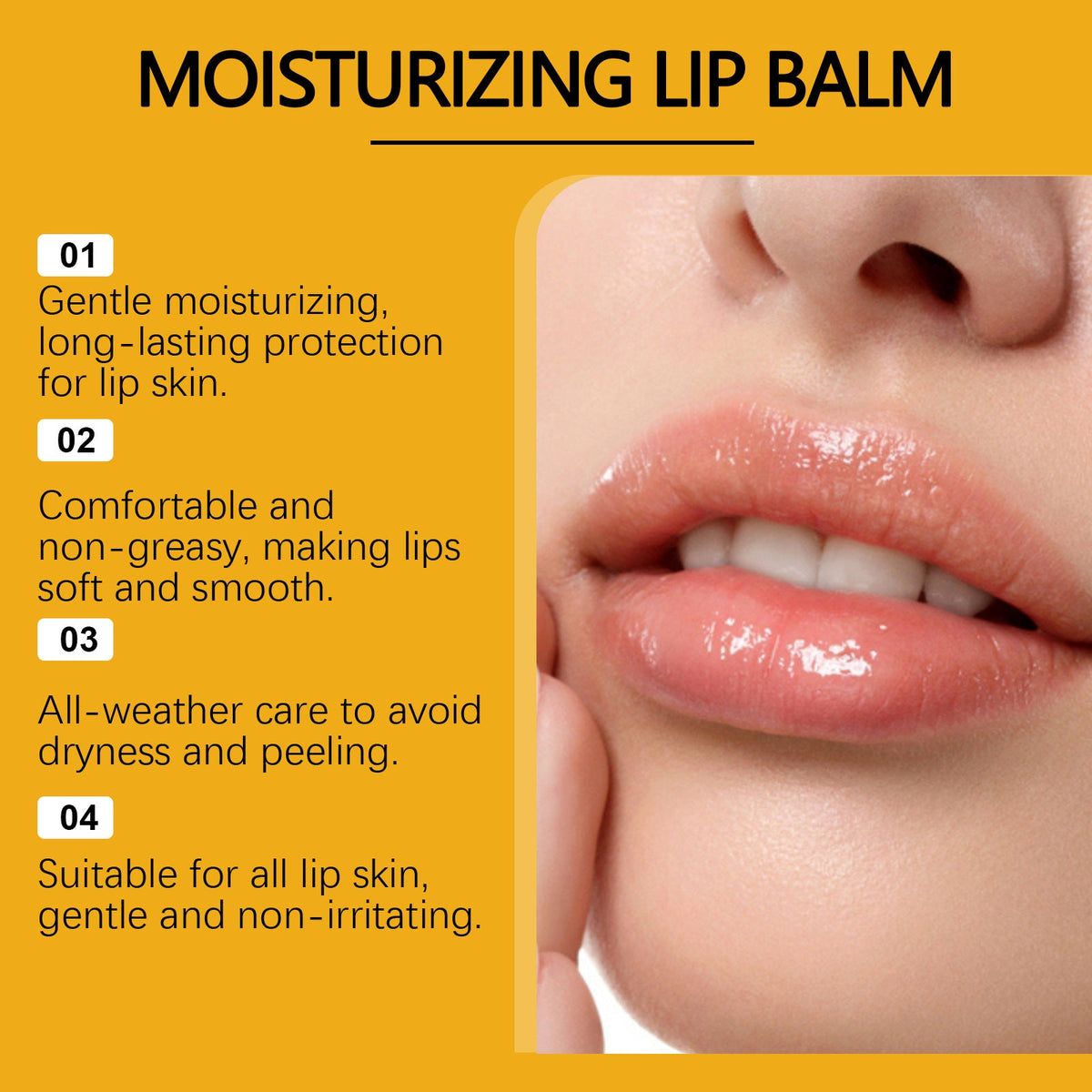 OUHOE Honey Moisturizing Lip Balm, Long Lasting Hydrating Lip Treatment For Dry Cracked Lips, Repair Lip Lines Shiny Lip Primer Care Stick 5g