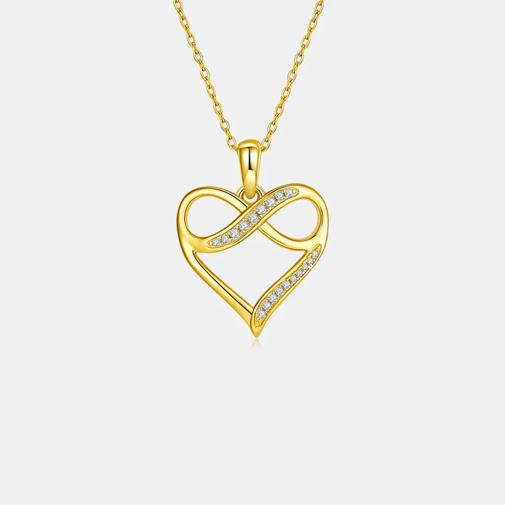 Moissanite 925 Sterling Silver Heart Necklace