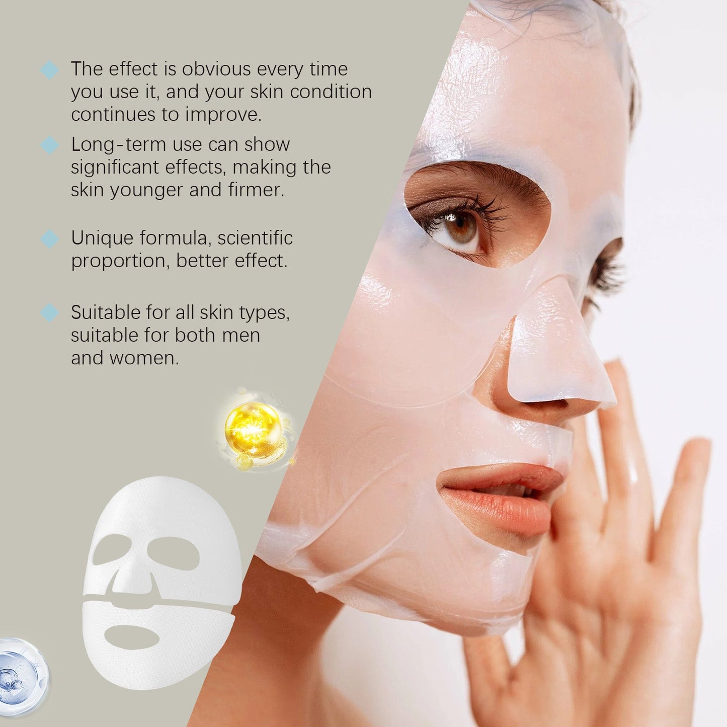 Hoygi Collagen Moisturizing Mask (Bag) Firming Skin Care Moisturizing Hydrating And Nourishing Facial Lifting Care Mask