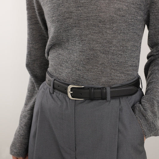 Classic Leather Skinny Belt