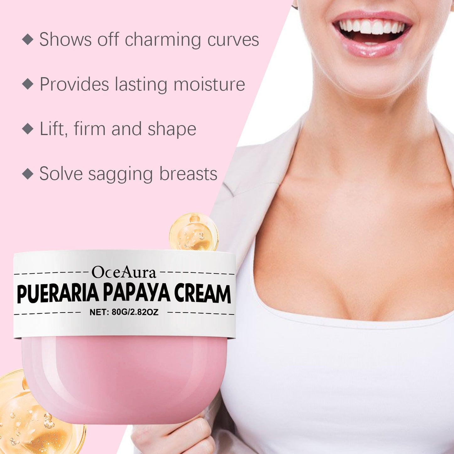 OceAura Pueraria Papaya Chest Care Moisturizing Moisturizing Elastic Firming Care Body Massage Cream