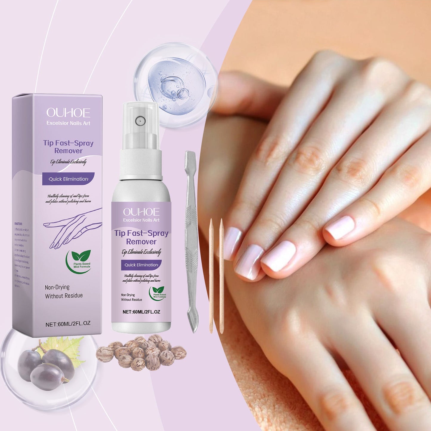 OUHOE Nail Polish Remover, Gentle Nail Polish Remover For Easy Nail Polish Removal At Home Or Salon