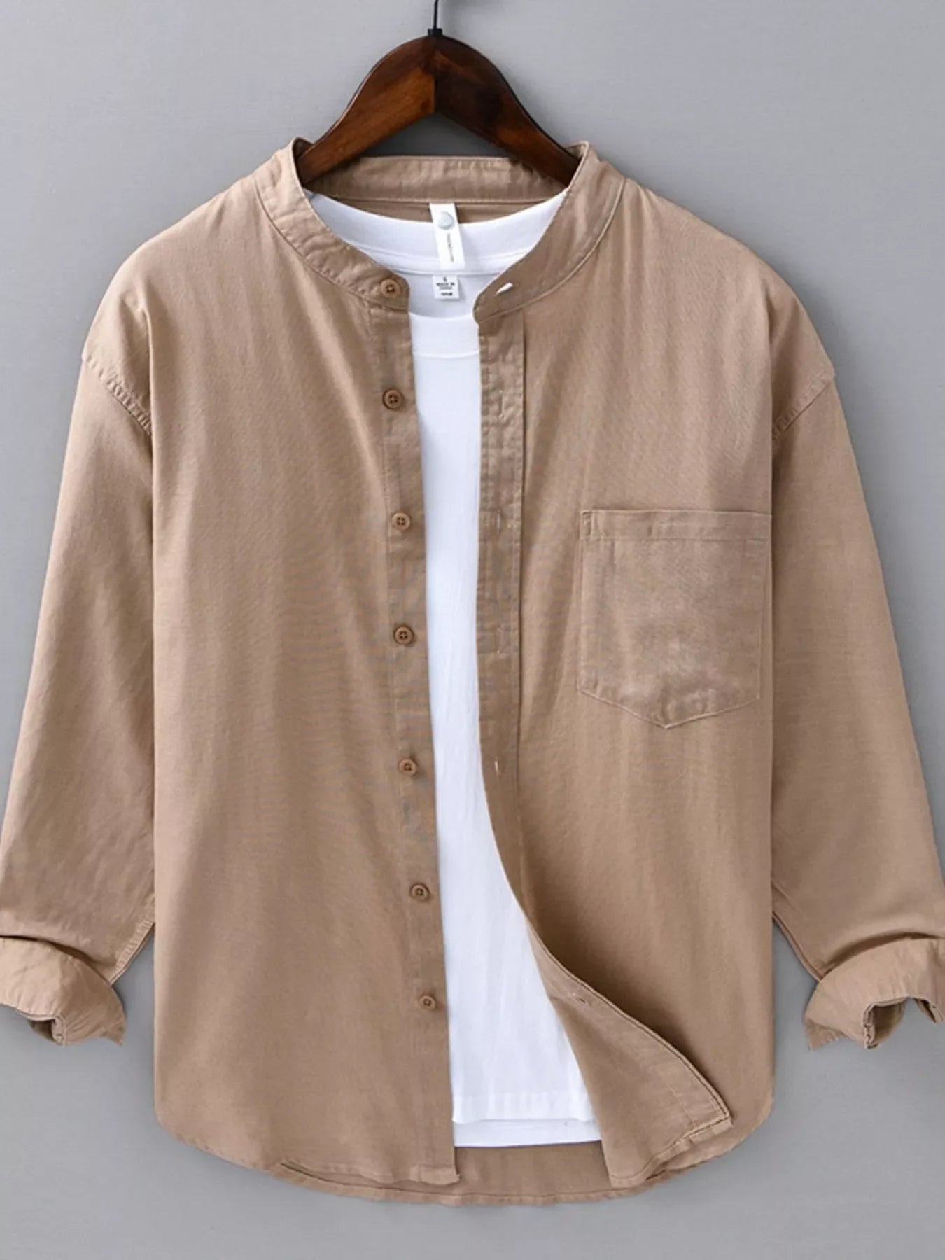 Men's Plus Size Casual Button Up Long Sleeve Shirt