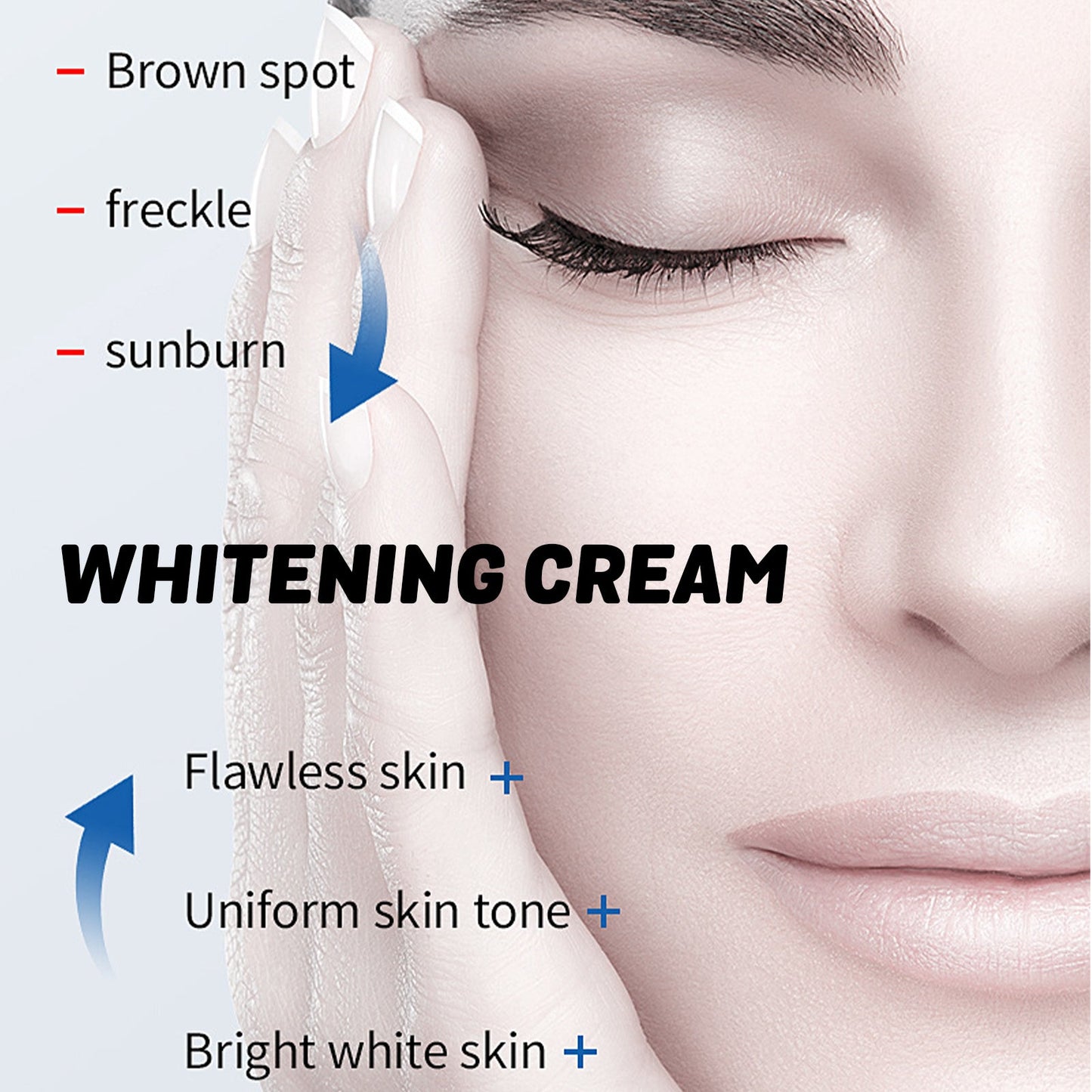 OUHOE Whitening Cream, Refreshing Moisturizing And Brightening Skin Tone Natural Radiance Tender Skin Moisturizing Beauty Cream
