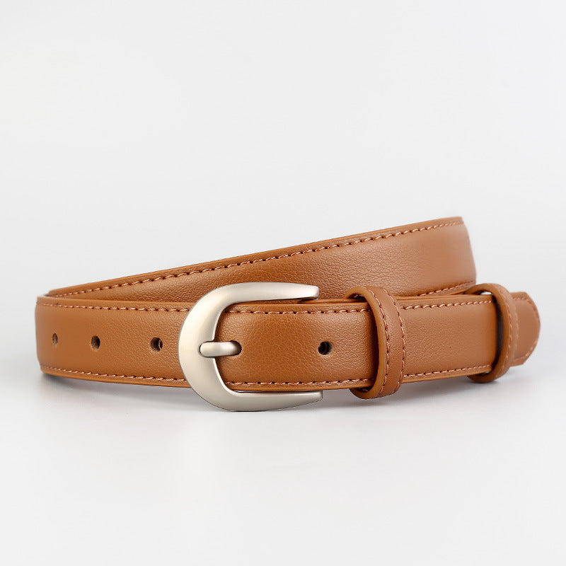 Classic Leather Skinny Belt