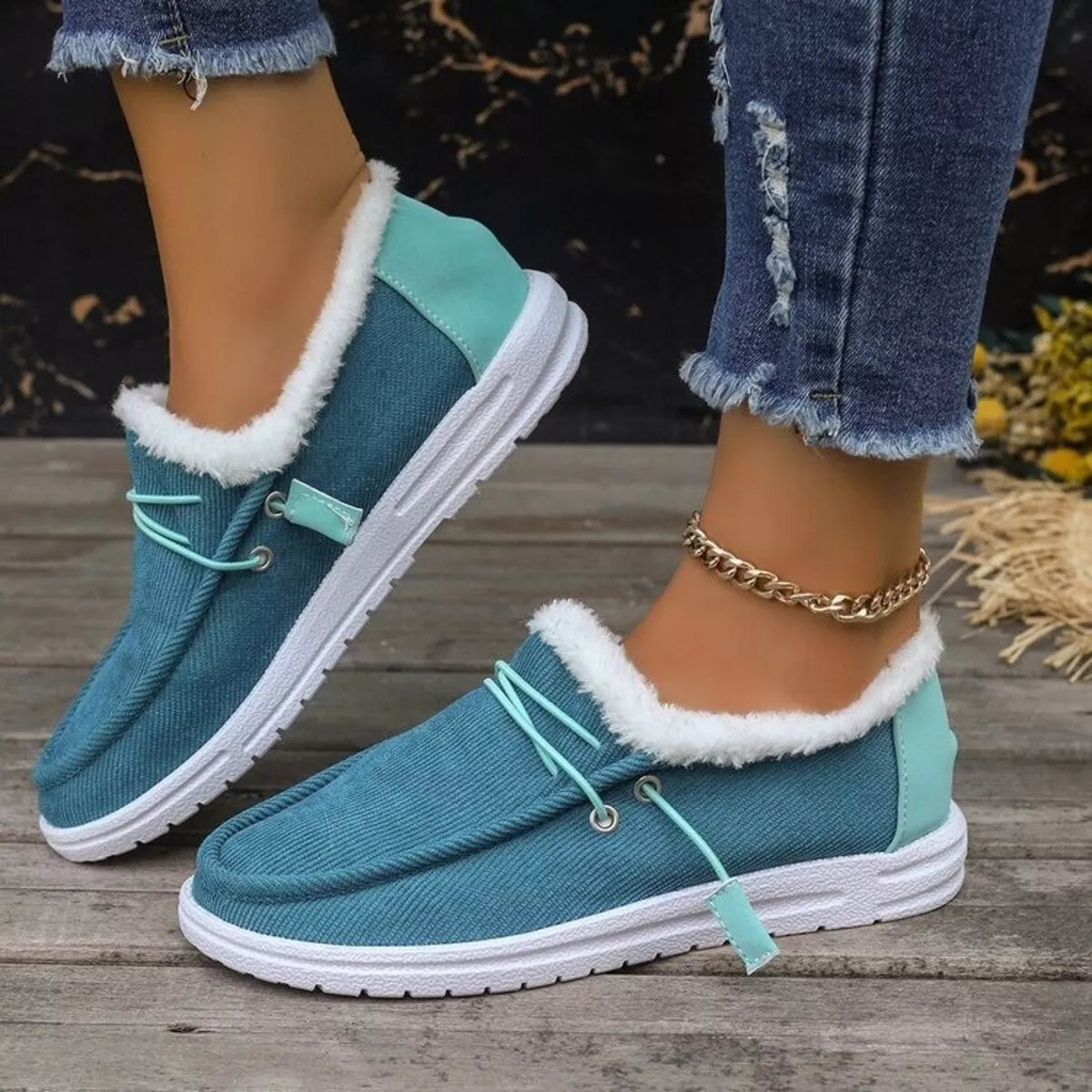 Faux Fur Lined Slip-Ons