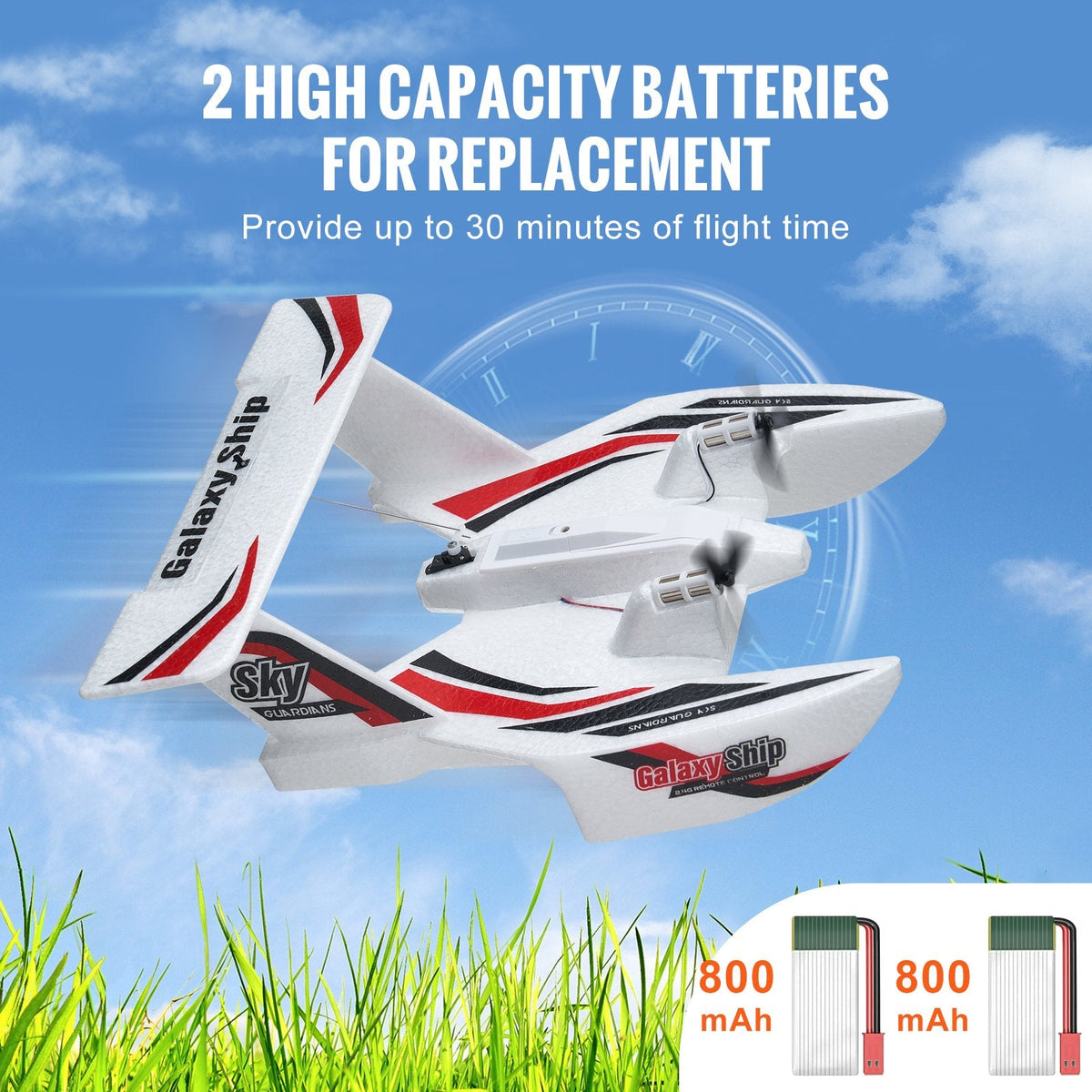 VEVOR RC Airplane Amphibious EPP Foam RC Plane Toy With 2.4 GHz Remote Control