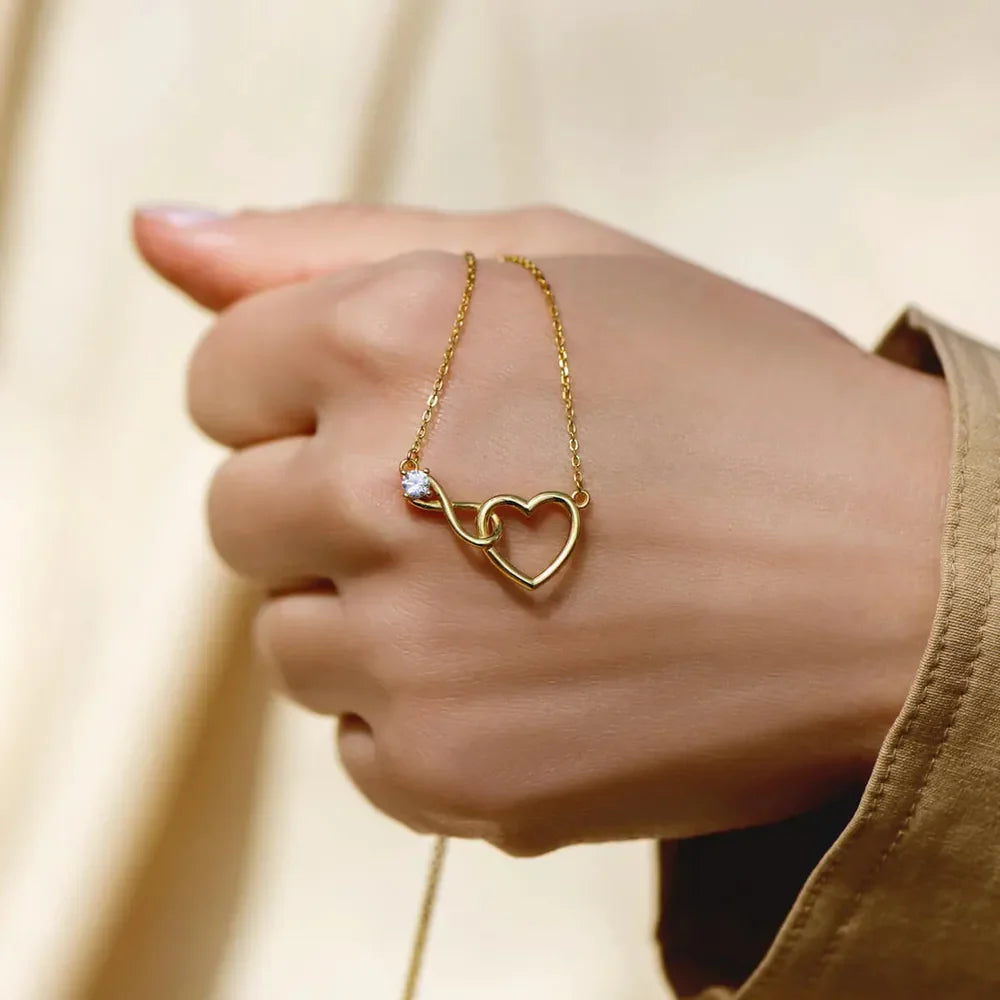Heart Shape Zircon 18K Gold-Plated Necklace