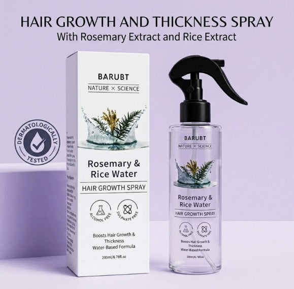 Rosemary & Rice Water Hair Growth Spray, Natural Anti Hair Loss Treatment, 200ml