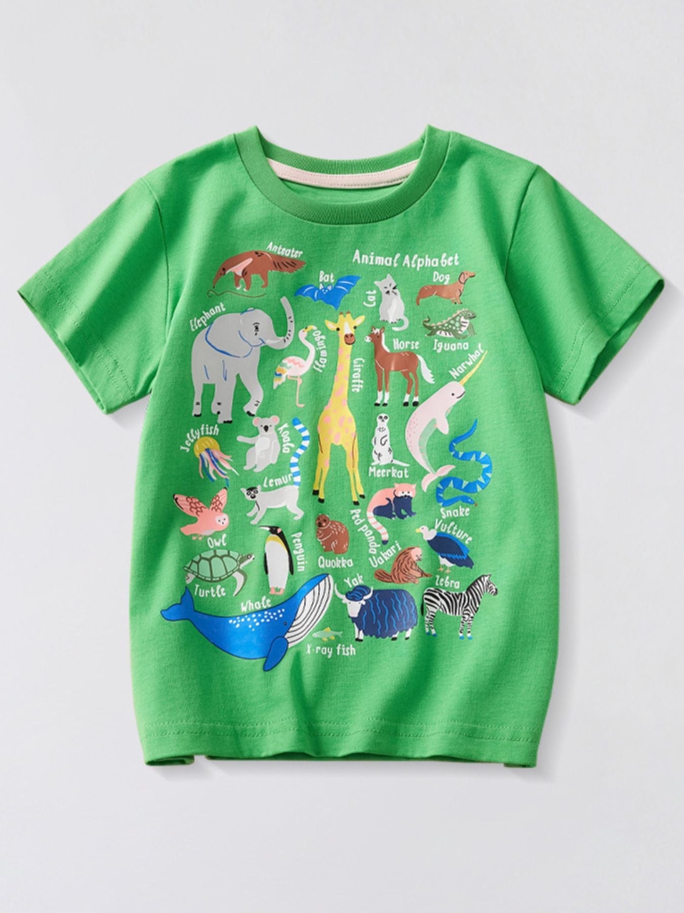 Children's Animal Print Crew Neck T-Shirt