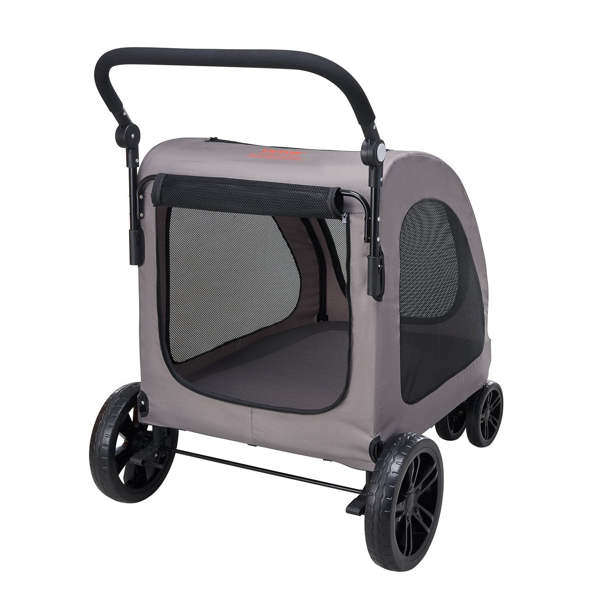Pet Stroller 4-Wheels Dog Stroller Carrier 160lbs Weight Capacity Portable