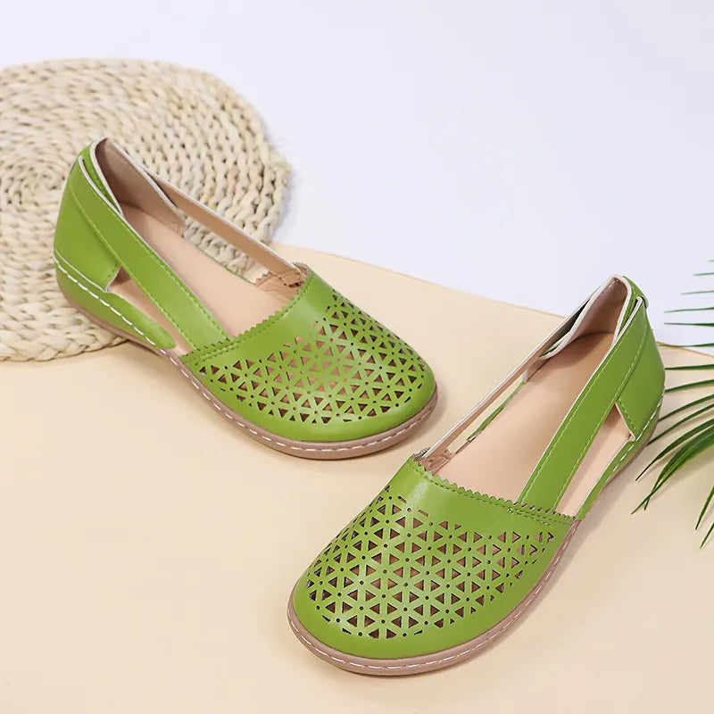 Cutout Round Toe Slip-Ons