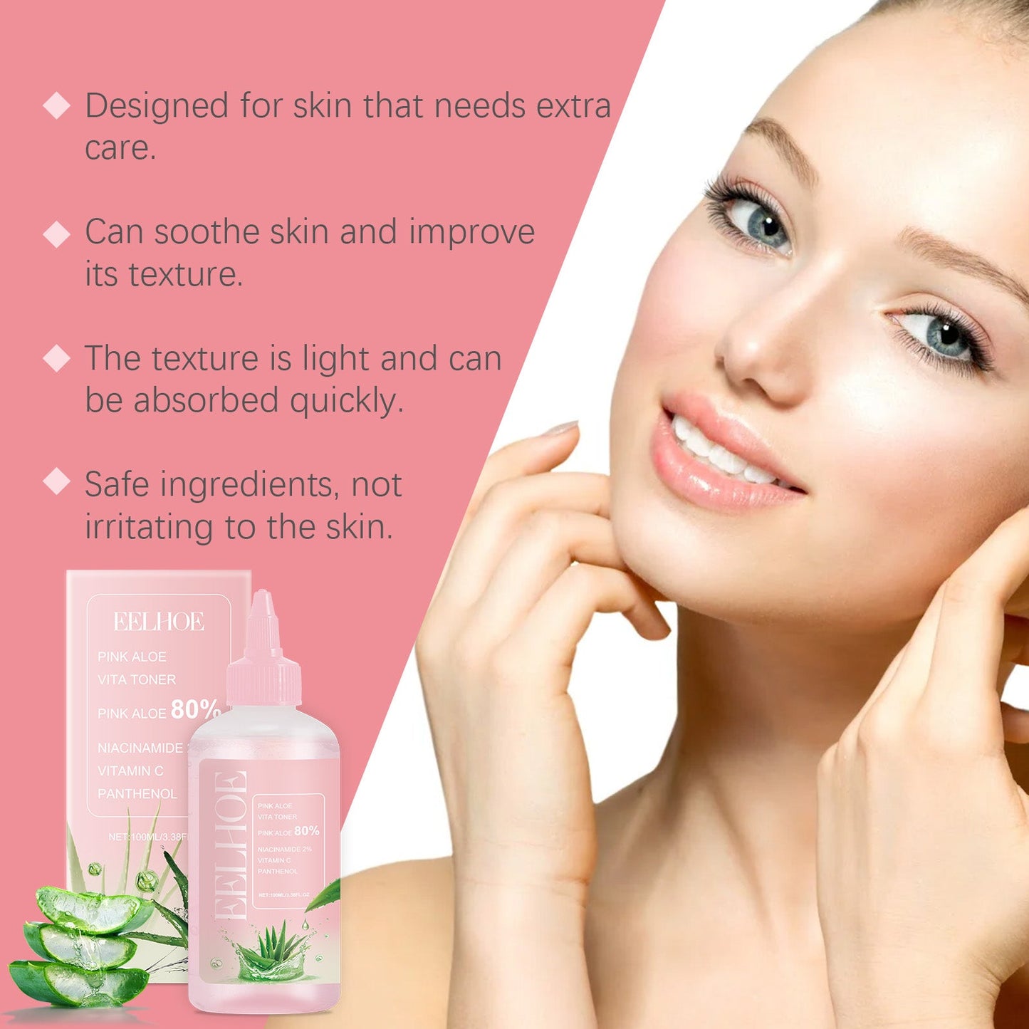 EELHOE Aloe Soothing Toner Gently Pamper And Moisturize Face Skin Hydrating And Moisturizing Facial Water