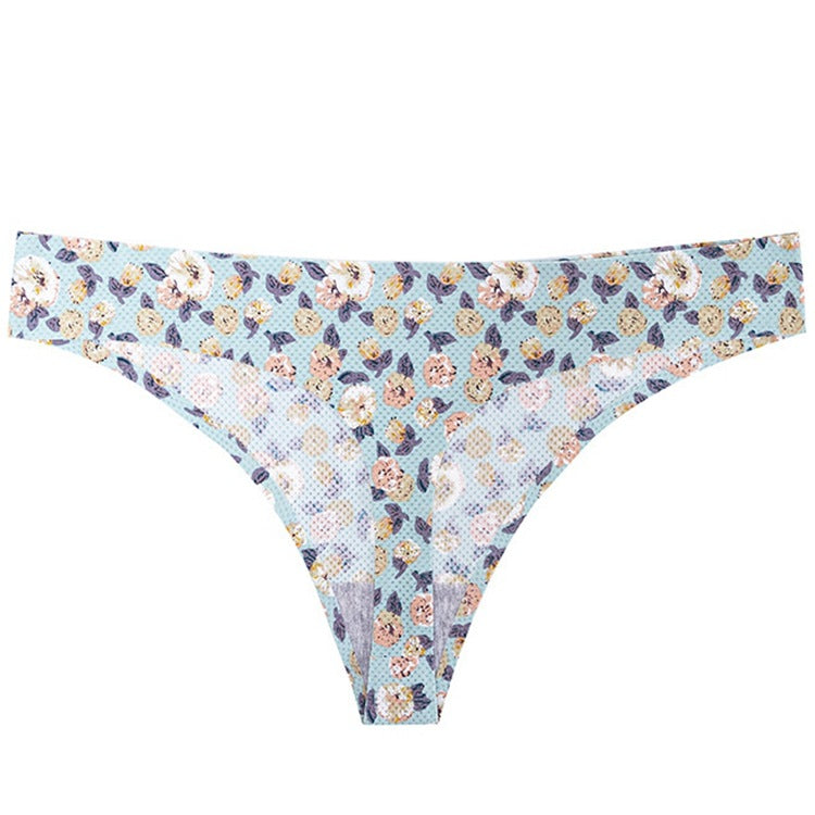 Printed Breathable One Piece Low Waist Thong Women