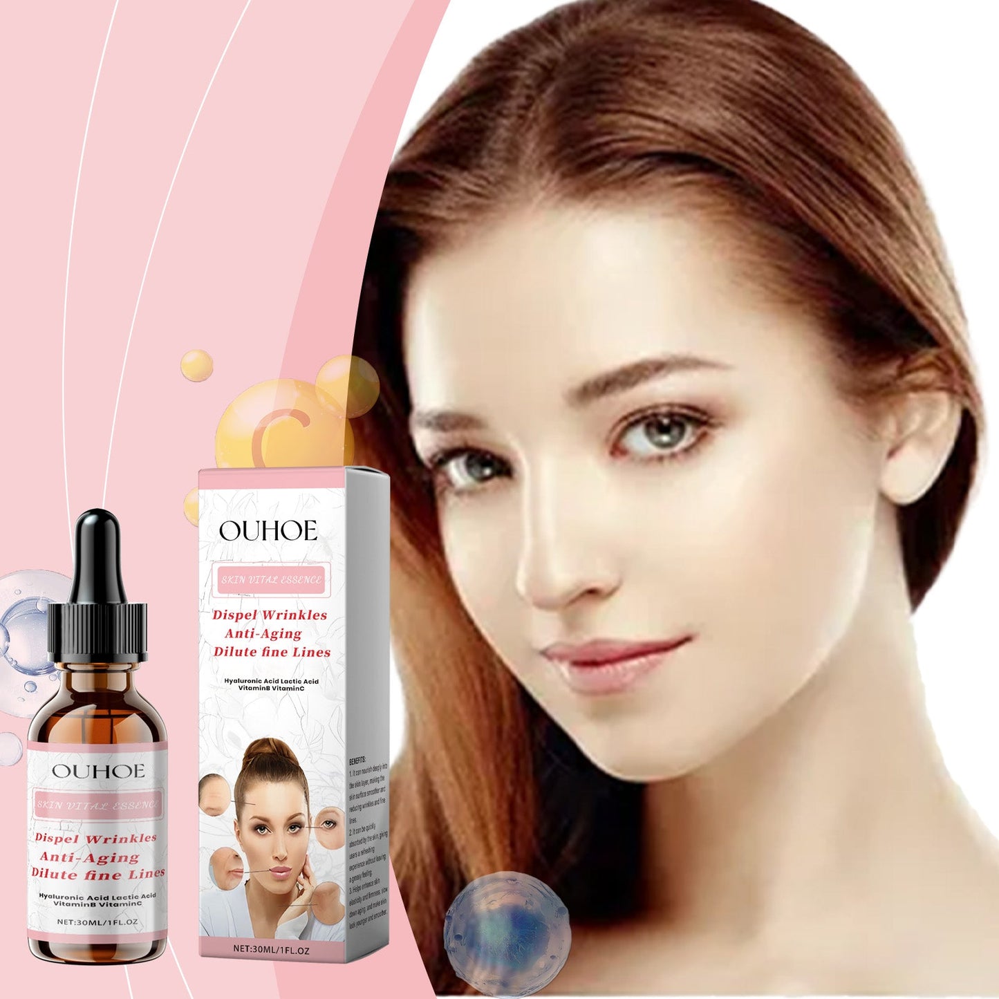 Ouhoe Anti-Wrinkle Serum Facial Skin Moisturizing, Hydrating, Firming, Smoothing And Brightening Fine Lines Serum