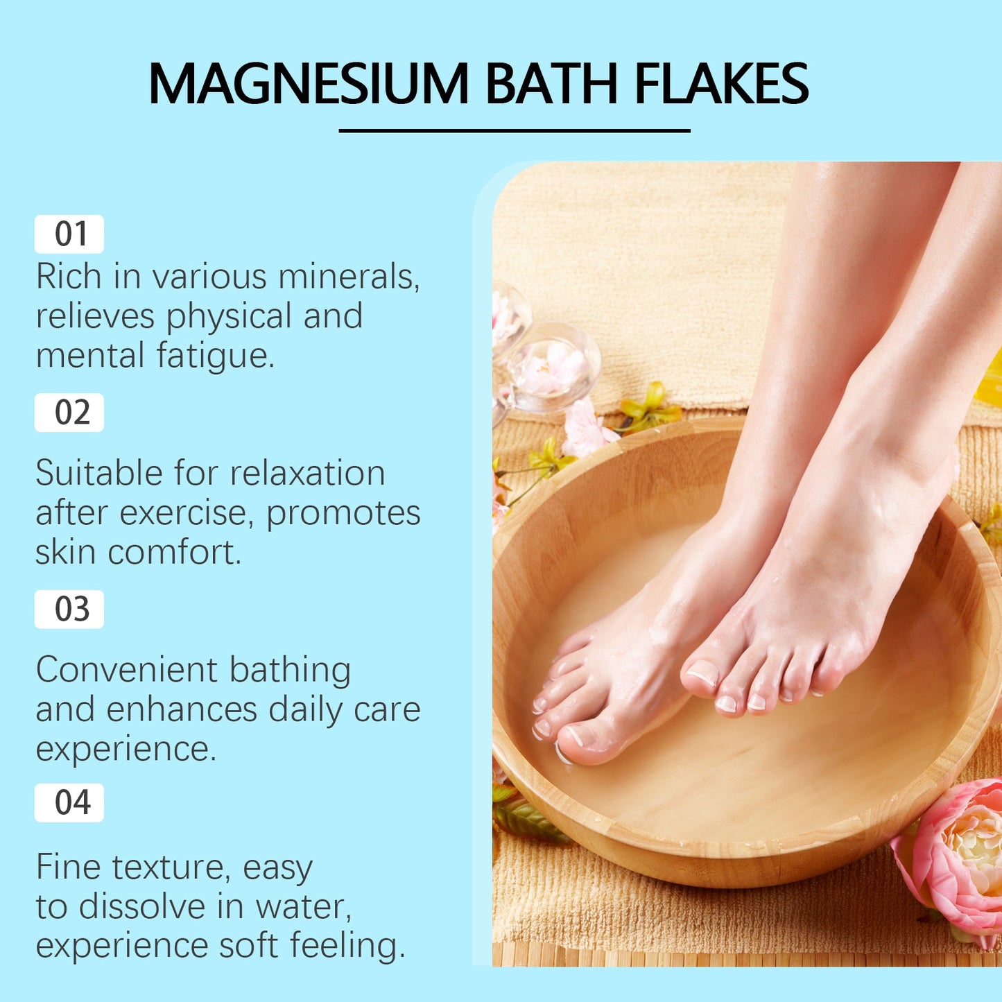 OceAura Magnesium Bath Salt Sheets For Daily Cleaning, Nourishing, Comfort, Gentlness And Discomfort Relief. Shower Bag And Bath Sheets