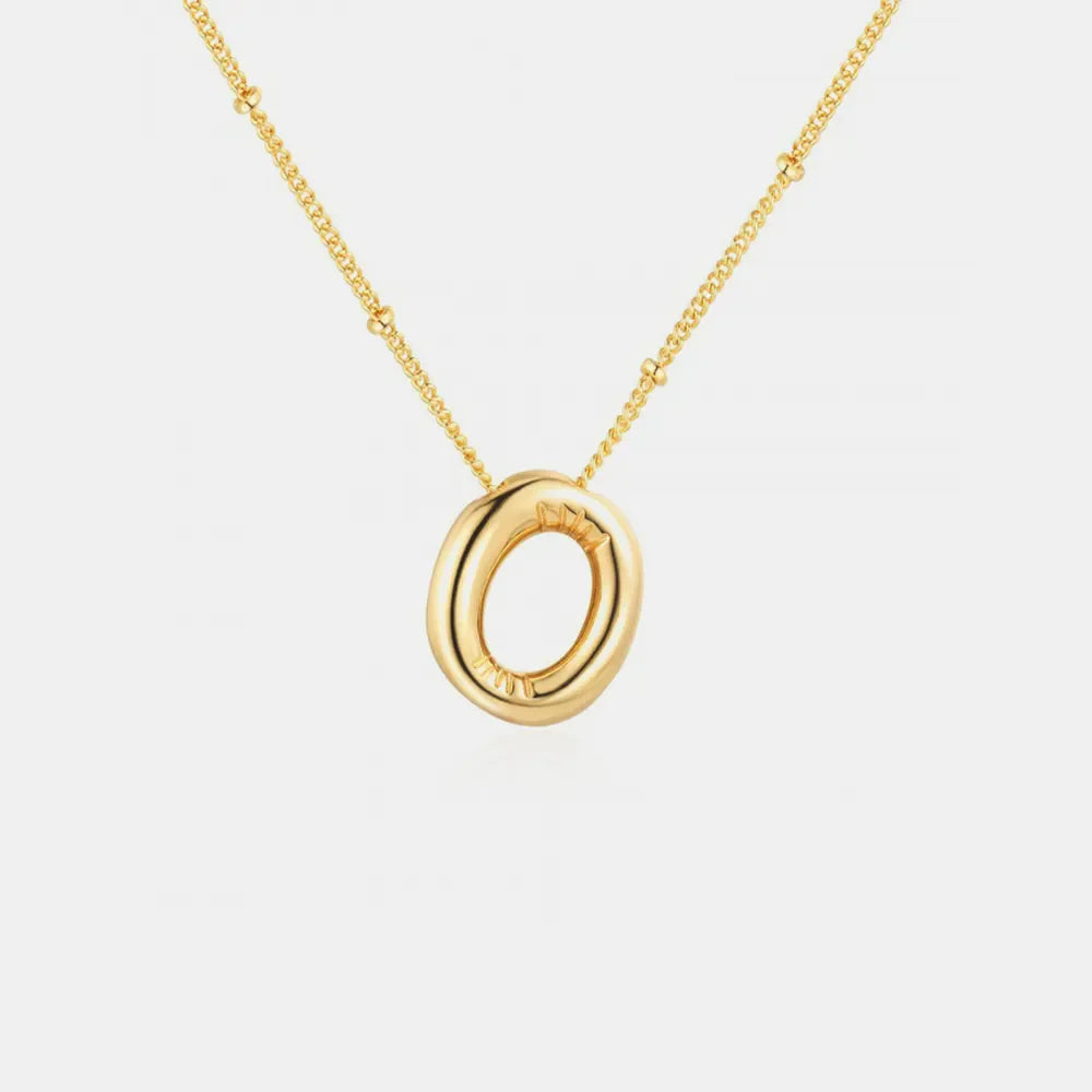 Gold-Plated Bubble Initial Necklace