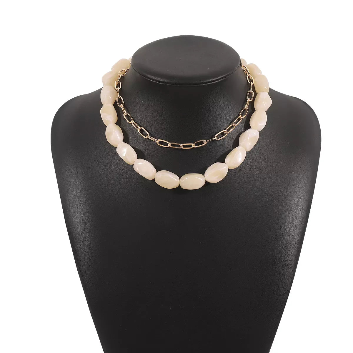 2 Piece Colorful Beaded Chain Necklace