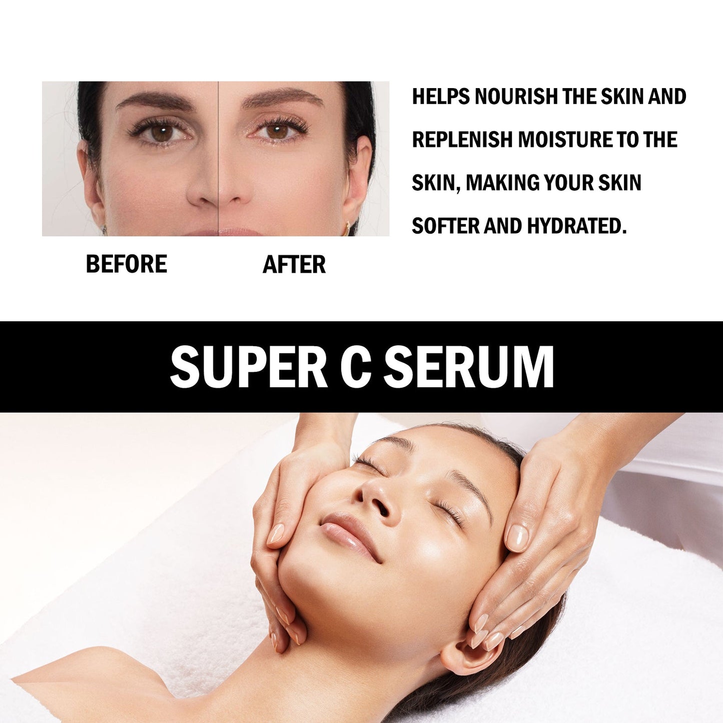 EELHOE Super C Serum, Refresh The White Skin Hydrating Moisture Soft Delicate Skin Essence