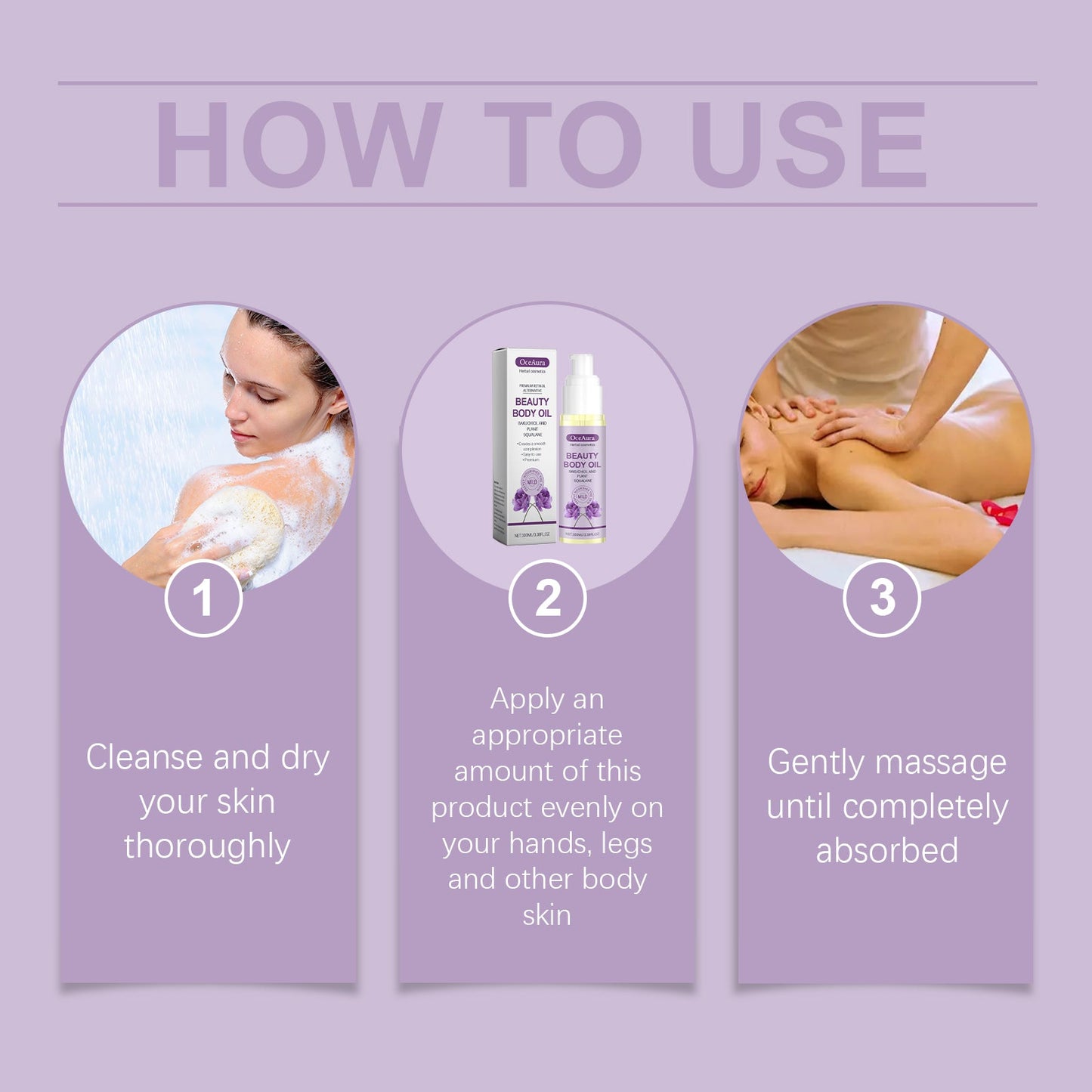 OceAura Body Moisturizing Care Oil, Daily Skin Care Moisturizing And Refreshing Care Oil