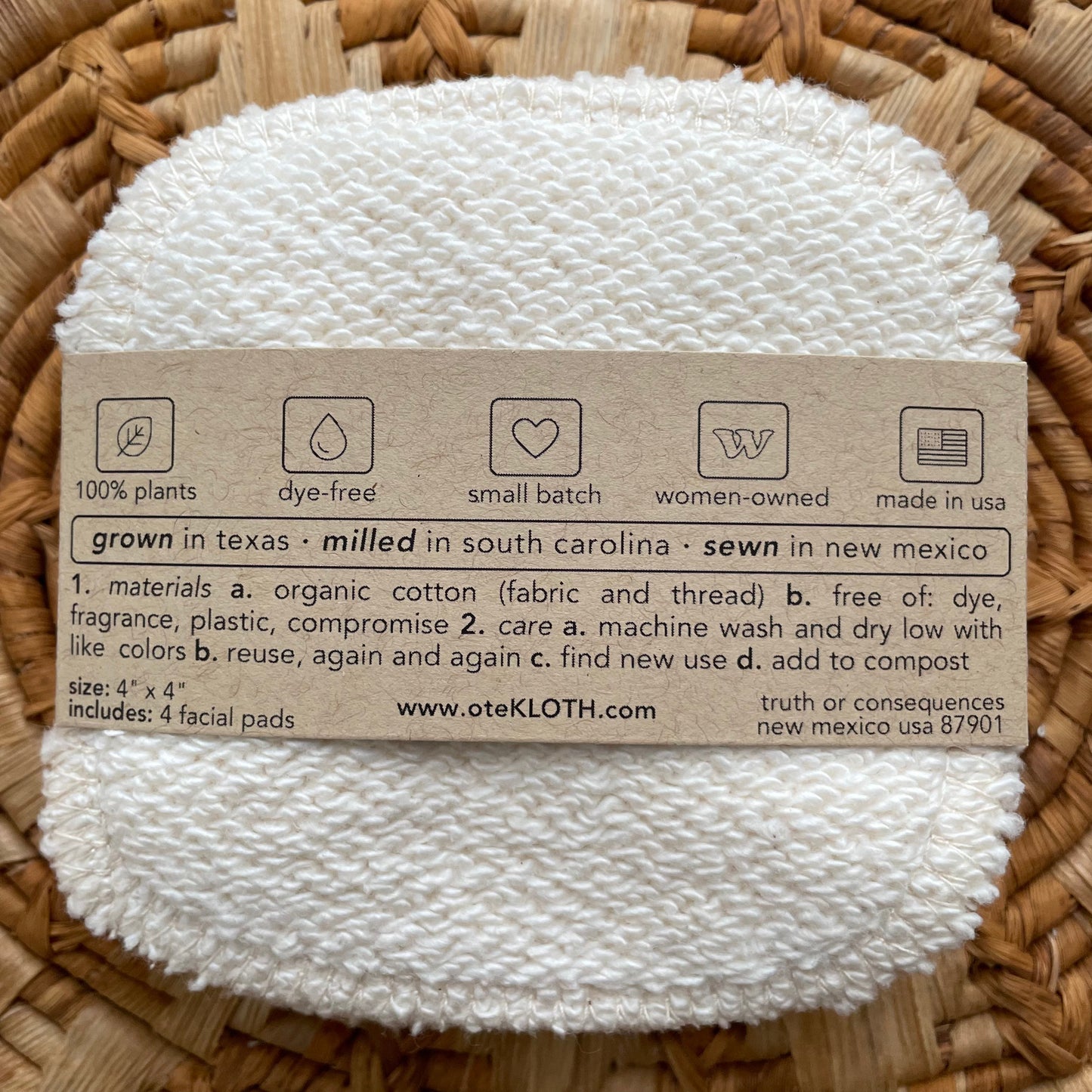 Organic Cotton Reusable Cotton Rounds | Terry