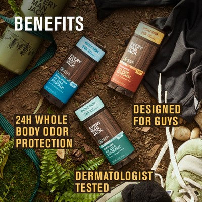 Every Man Jack All Over Solid Deodorant Coconut + Vanilla 2.6oz - New