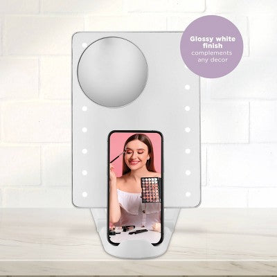 Conair LED Hollywood Lighted Social Media Makeup Mirror White - Imperfect Box