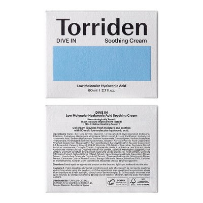 Torriden Dive-In Soothing Cream 2.7 oz - Imperfect Box