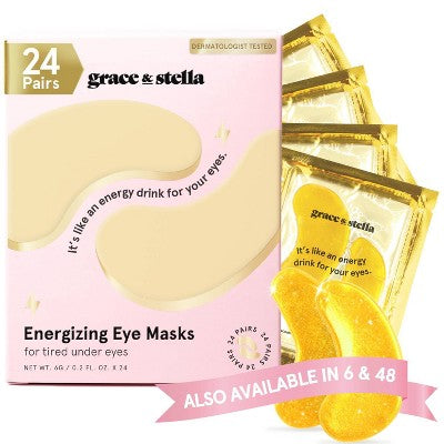 Grace & Stella Energizing Under Eye Mask Gold  24 Pair - New