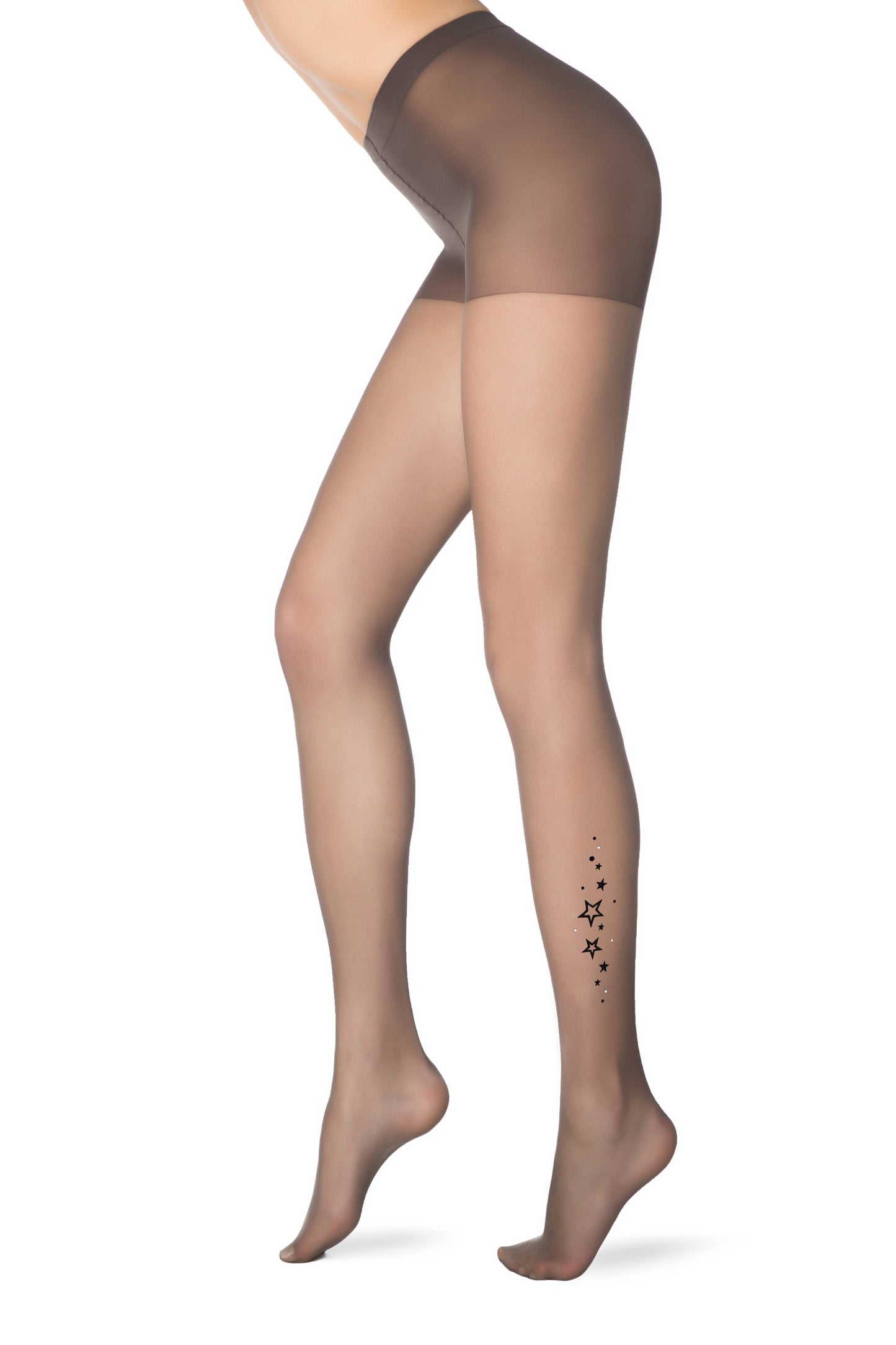 Conte Stars 20 Den - Thin Fantasy Women's Tights - stars with rhinestones (16С-42СП)