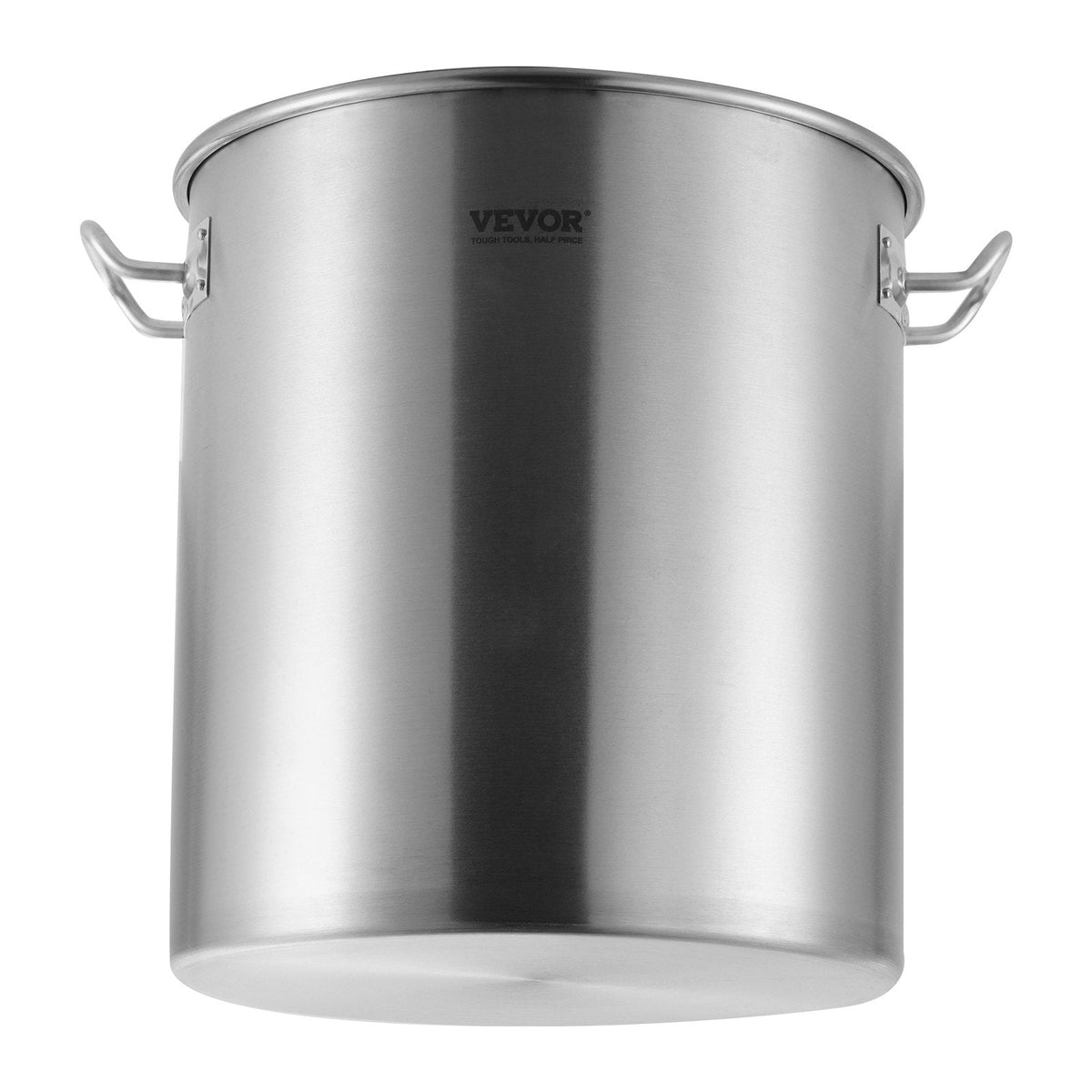 VEVOR Stainless Steel Stockpot, 42 Quart Large Cooking Pots, Cookware Sauce Pot With Strainer, Lid, And Handle, Heavy Duty Commercial Grade Stock Pot, Sanding Treatment, For Large Groups Events Silver