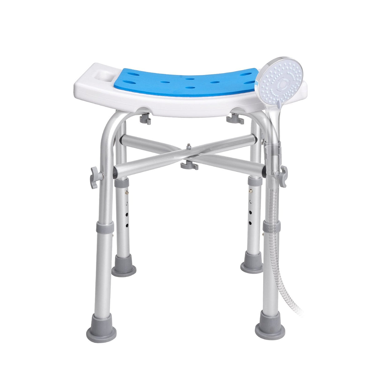 VEVOR Shower Chair For Inside Shower, Adjustable Height Shower Stool With Crossbar Support, Shower Seat For Shower Tub, Non-Slip Bench Bathtub Stool Seat For Elderly Disabled Adults Handicap, 500 Lbs