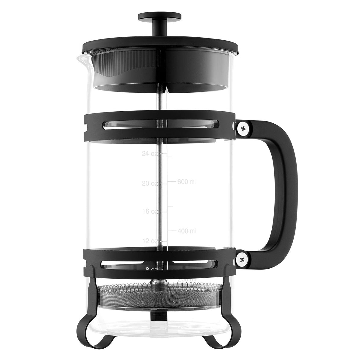 French Press Coffee Maker 34 Oz Borosilicate Glass Coffee Tea Press Silver