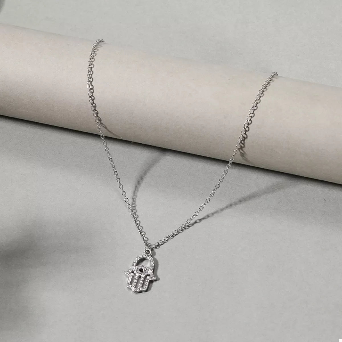 Zinc Alloy Rhinestone Evil Eye Necklace
